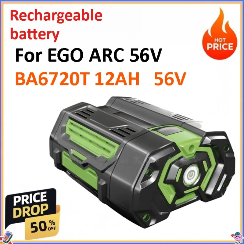12Ah For EGO ARC 56V BA6720T Electric Mower Saw Garden Tools Garden Tools Car Washer Air Blower Battery
