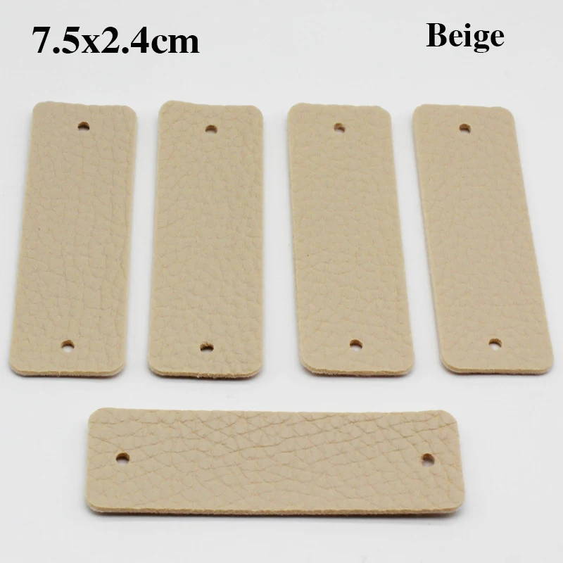 7.5x2.4cmHandmade Leather Logo Label Blank Letterable Perforated Design Pattern Name Sticker Sewn Label for Clothing Accessories