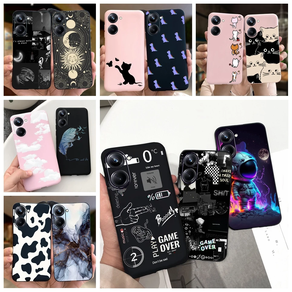 For Realme 10 Pro Plus 10T 10 5G Case Cute Animals Cartoon Painting Cover For Realme 10Pro 10 Pro+ Realme10 4G Liquid Silicone