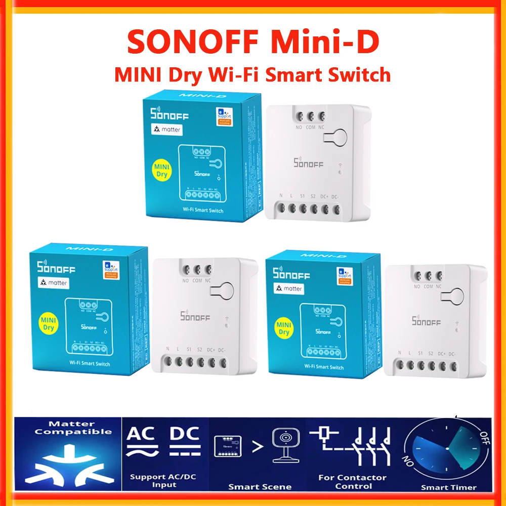 Sonoff Mini R2 Wifi Smart Switch MINIR2 moduli a 2 vie eWeLink APP interruttore fai da te telecomando Wireless funziona con Alexa Google Home