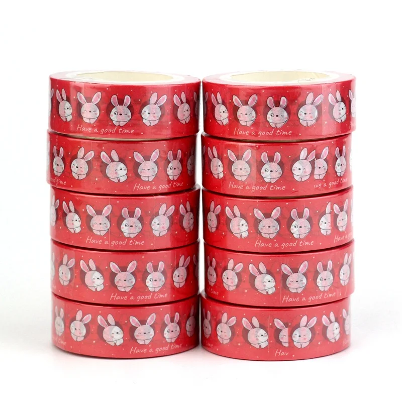 

NEW Bulk 10PCS./Lot Decor Bunny Have a good time Washi Tapes for Scrapbooking Planner Adhesive Masking Tape Cute Papeleria