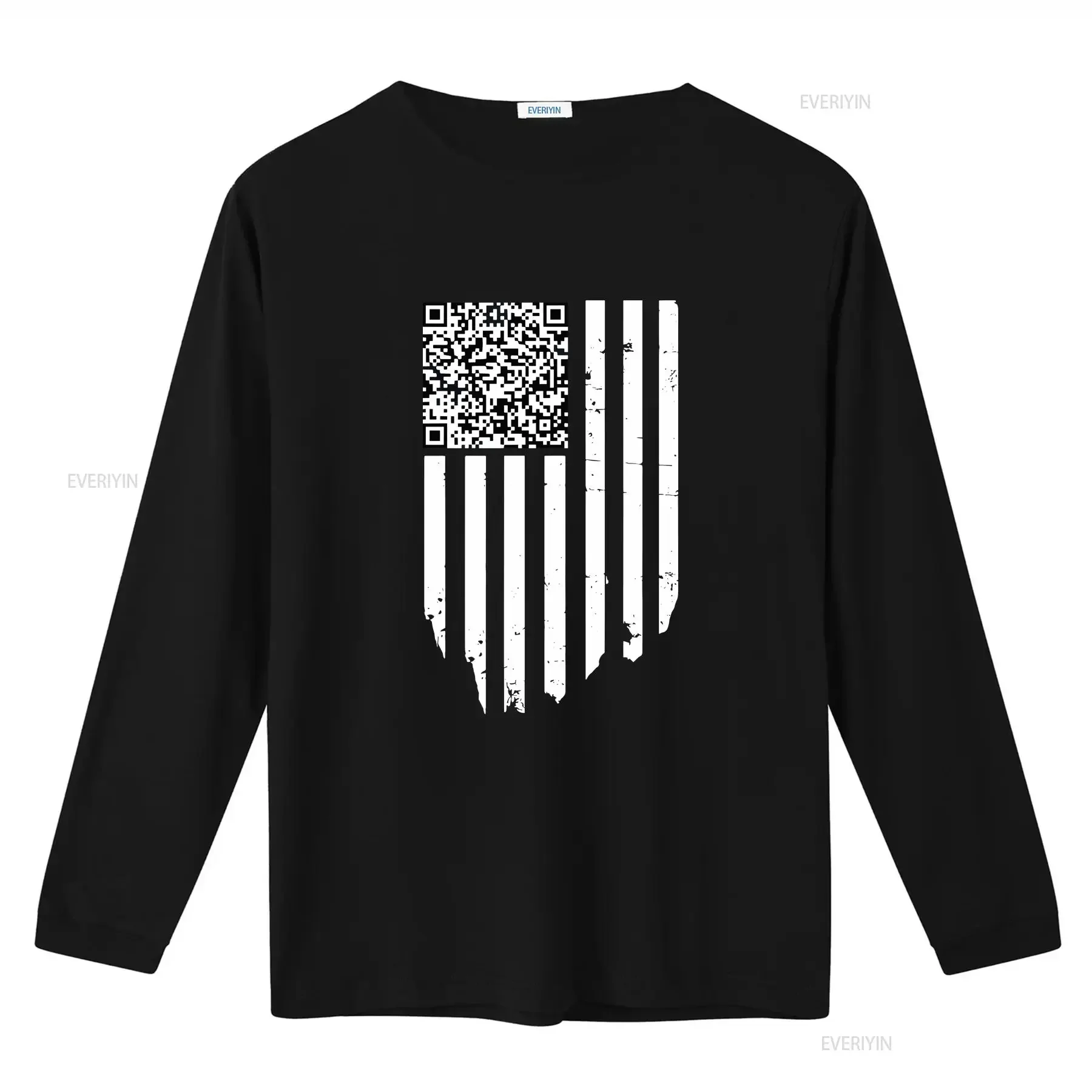 Funny QR Scan Code Dancing US Flag T Shirt  vintage Washed Slightly Unisex streetwear Top For Everyday Wear Versatile graphic view 3