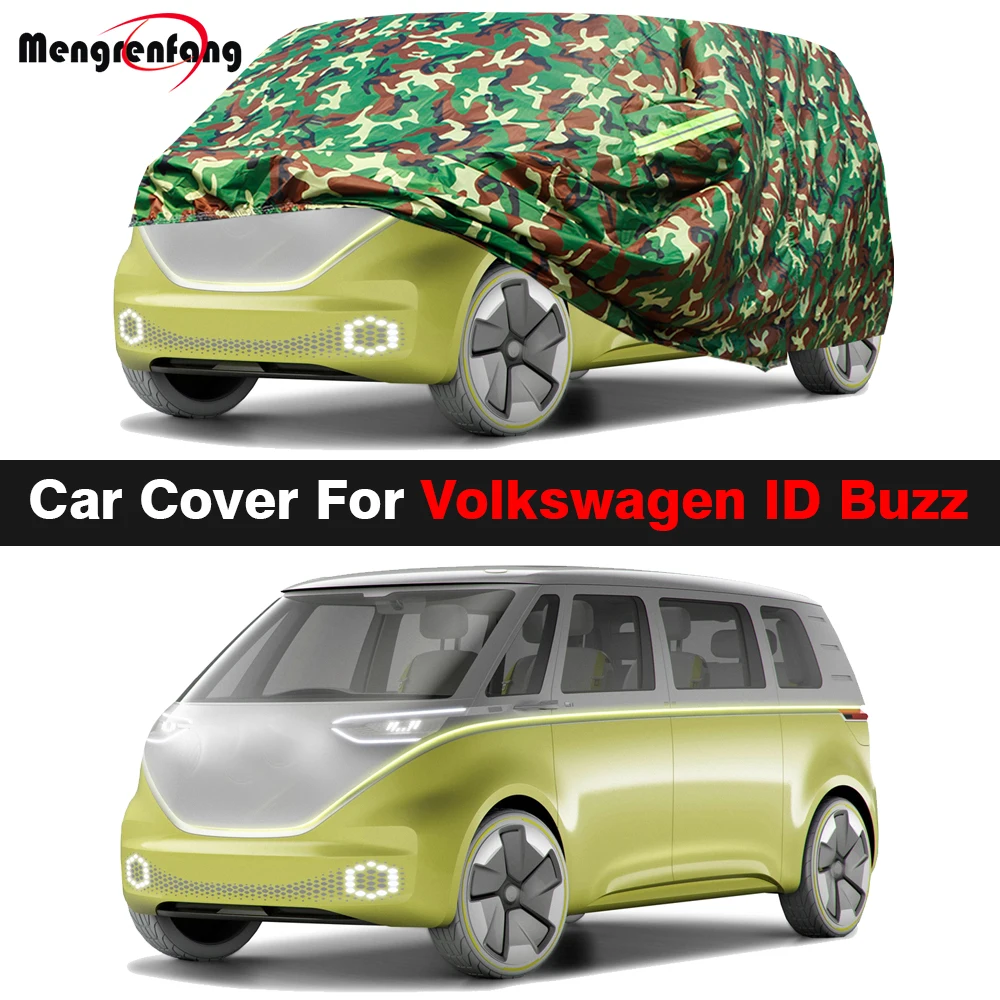 Camouflage Car Cover For VW Volkswagen ID. Buzz 2022-2025 Waterproof Anti-UV Sun Snow Rain Protection Cover All Weather Suitable