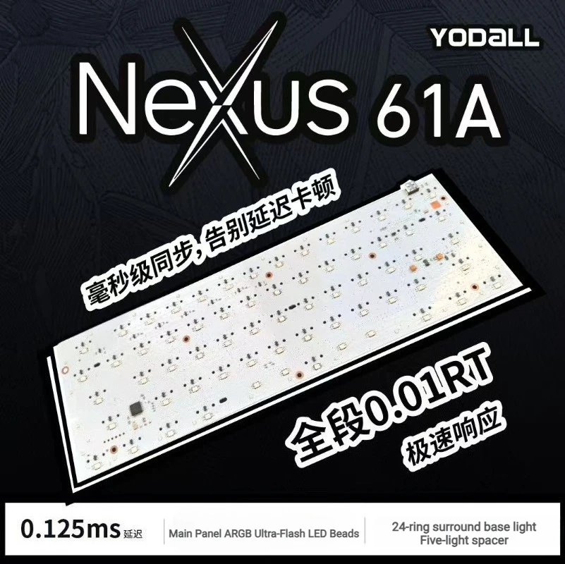 

Nexus61A печатная плата с магнитным переключателем, позиционирующая пластина клавиатуры GH60, печатная плата клавиатуры 24, светодиодная подсветка, высокая яркость, аксессуар для настольной игры