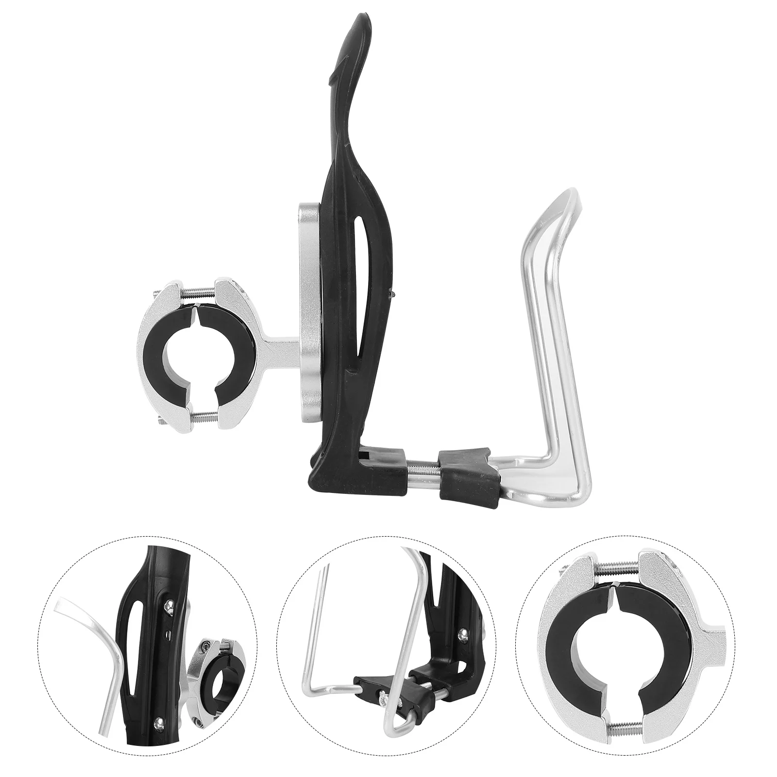 

Adjustable Water Bottle Cage Silver Aluminum Plastic Telescopic Bike Cup Holder For 15- Tube 55-78Mm Bottle Fit Mountain