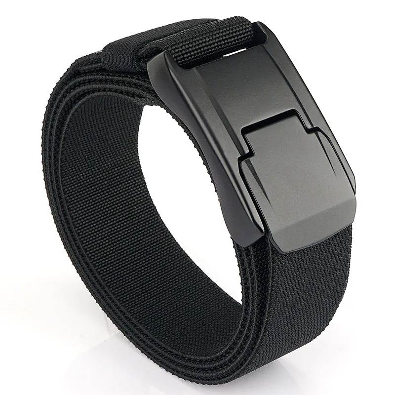 Unisex Elastische Riem Sterk Echt Nylon Met Harde Legering Quick Release Gesp Tactische Riem Outdoor Trainingsriem