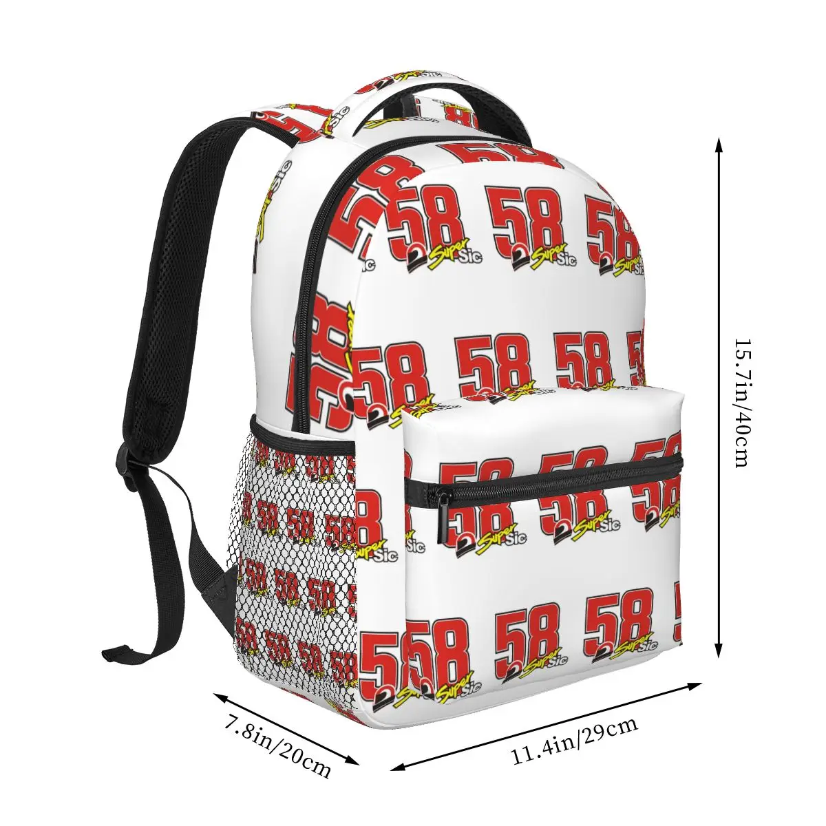 Marco Simoncelli 58 Super Sic Backpack Hot Sale Daypack Large Capacity Kids BookBag School Bag Shoulder Bags for Men Women