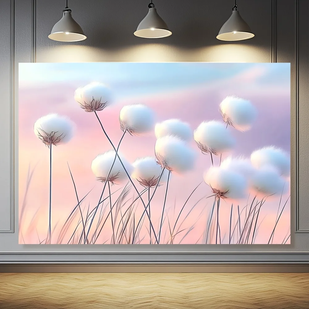 1pc Dandelion print tapestry, machine washable polyester, suitable for bedroom and living room decoration.