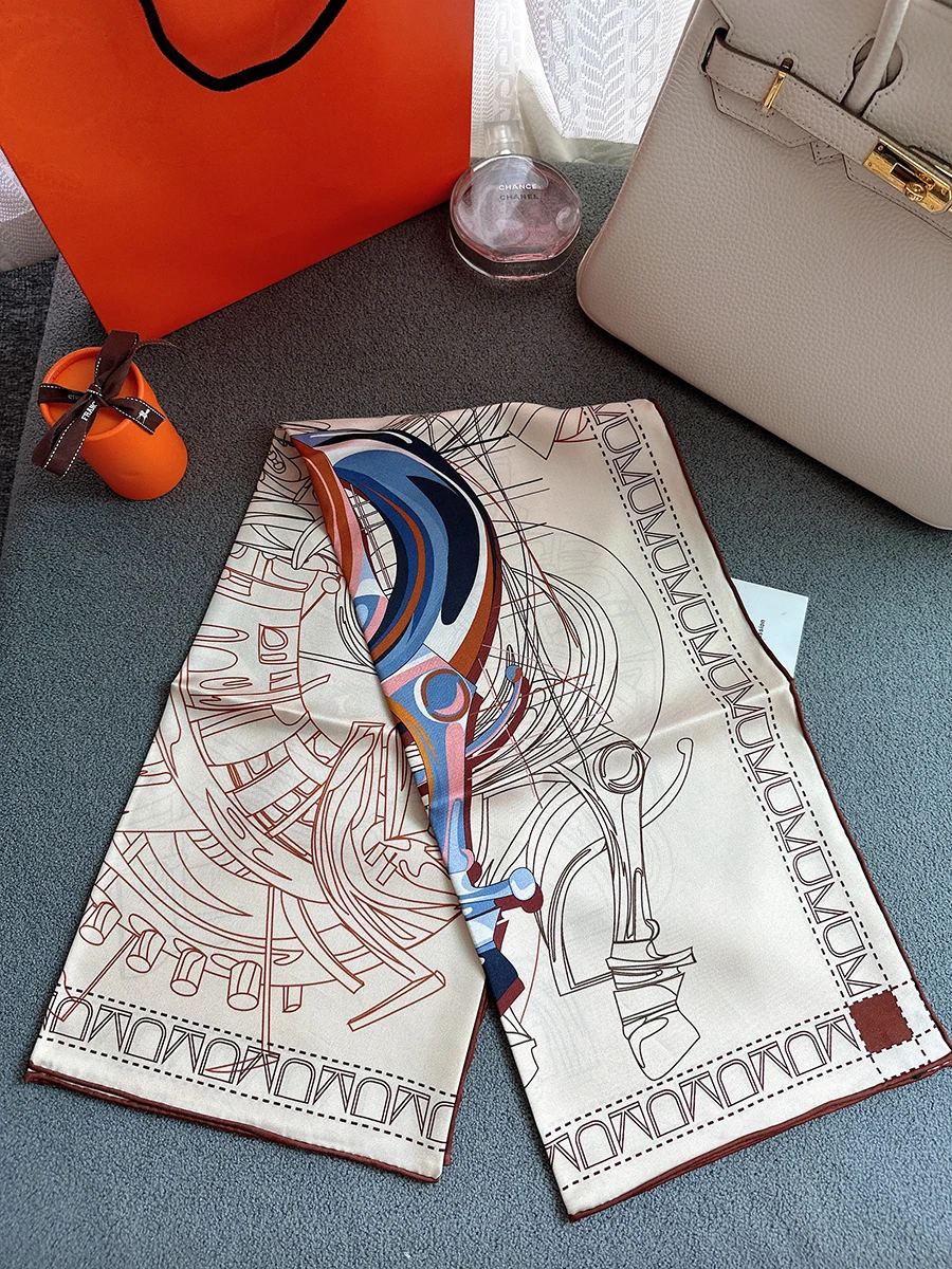 New In Scarf Women Desigual 100% Real Silk Scarf 90*90cm Pure Silk Luxury Scarves Foulard Wrap Shawl Neck Scarf Neckerchief
