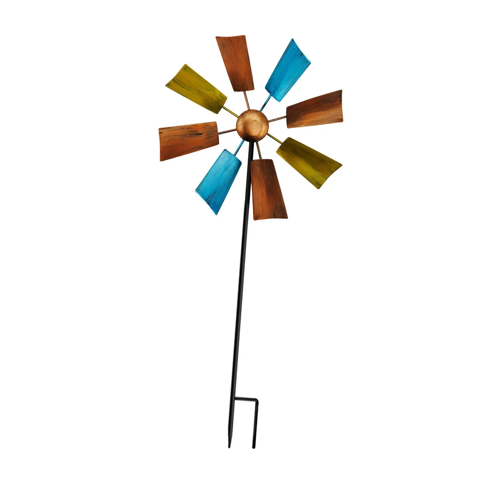 Flower Windmill Wind Arts Weatherproof Stable with Stake Garden Decoration Lawn Ornament for Patio Outdoor Lawn Porch Patios