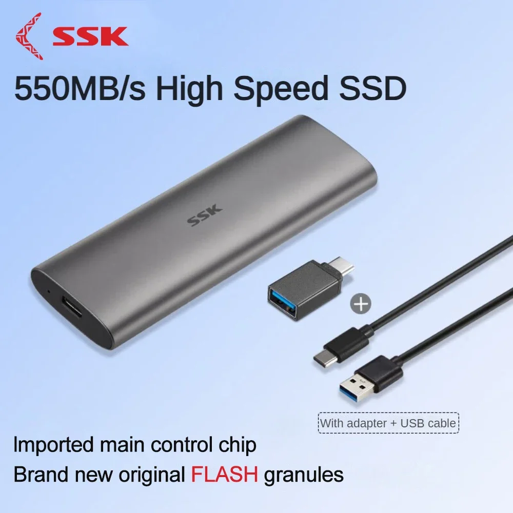 

SSK 1TB Portable External SSD USB3.2 Gen2 Ultra Speed External Solid State Drive USB-C Mini External SSD for Laptop Typc C Phone