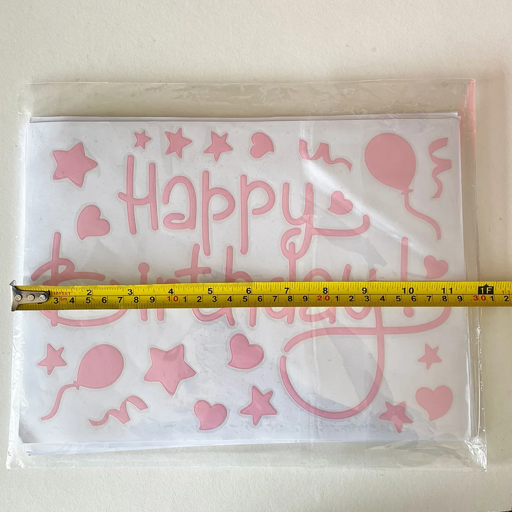 6 Pieces Happy Birthday Balloon Sticker Bobo Classic Party Balloon Stickers PVC Letter Stickers DIY Birthday Party Decoration