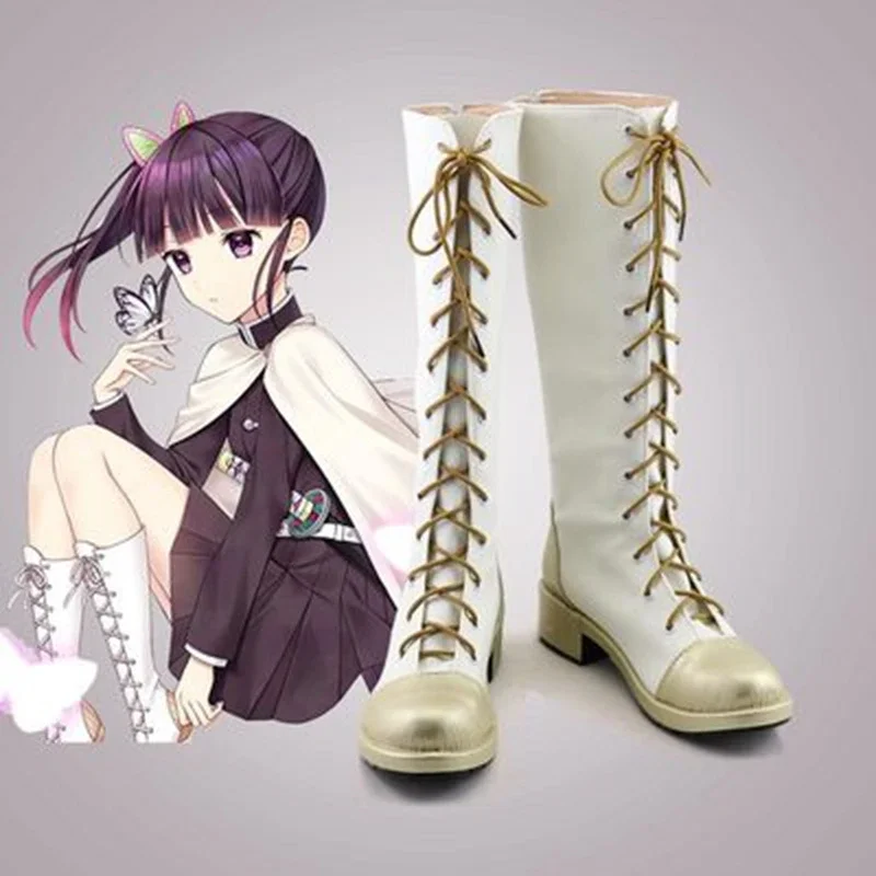 New Demon Slayer Tsuyuri Kanao COS Shoes Long Boots Anime Decoration Birthday Gift Standard Size Four Seasons Universal