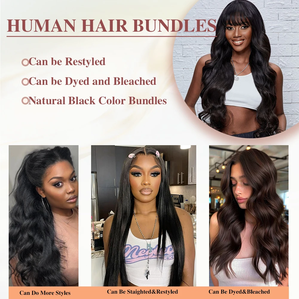 Body Wave Human Hair Bundles 100% Human Hair Extensions For Women Brazilian hair Bundles Deals Raw Hair