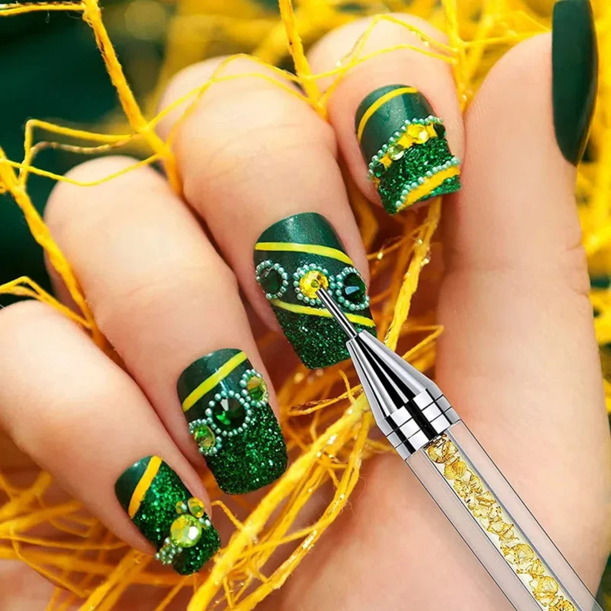 Strass-Aufnahmestift, Doppelseitiger Wachsstift für Nägel, Edelsteine, Kristalle, Nieten, Maniküre, Nagelkunst, DIY-Dekorationswerkzeug – Detail 8
