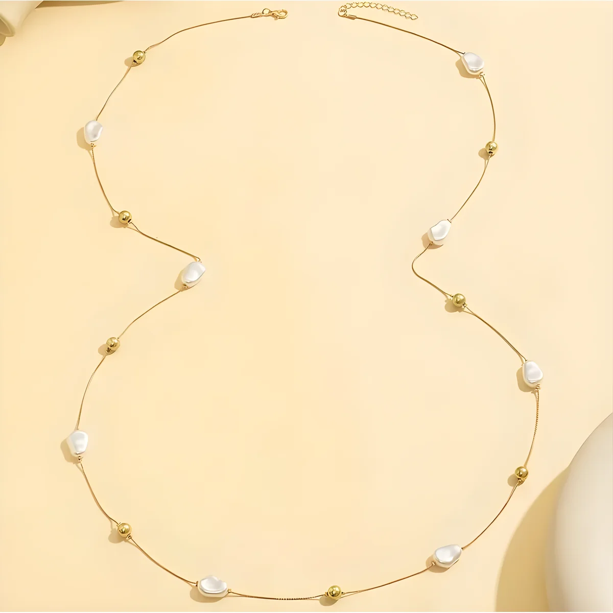 Trend elegancka biżuteria Y2K nieregularny duży wisiorek z pereł naszyjnik dla kobiet moda DIY długa linia Choker łańcuszek naszyjnik N476 — zdjęcie 4