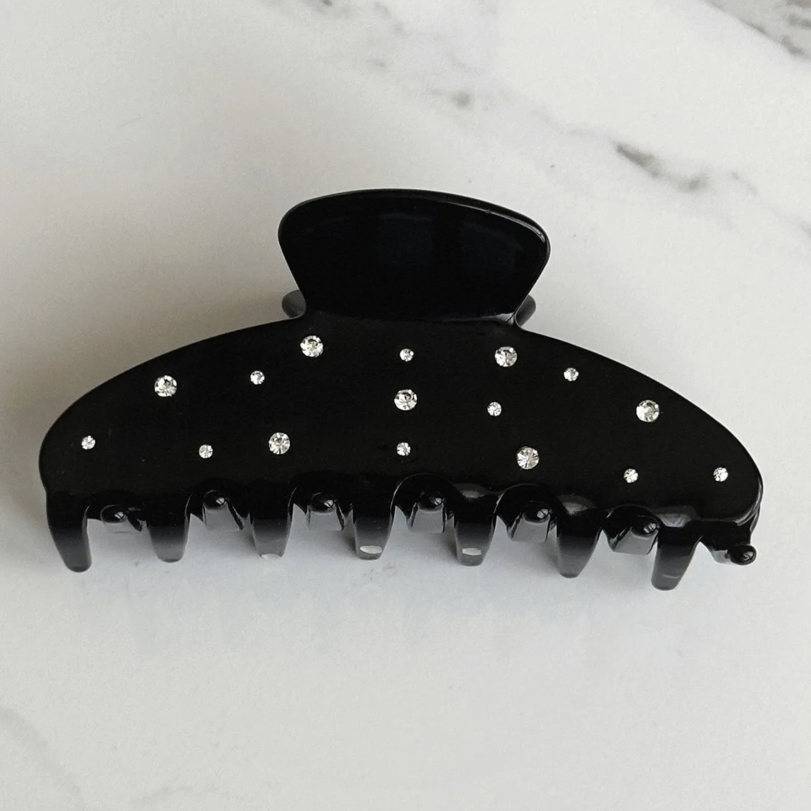 1pc new minimalist droplet shaped multi diamond hair clip, versatile and comfortable hair accessory, large shark catching clip