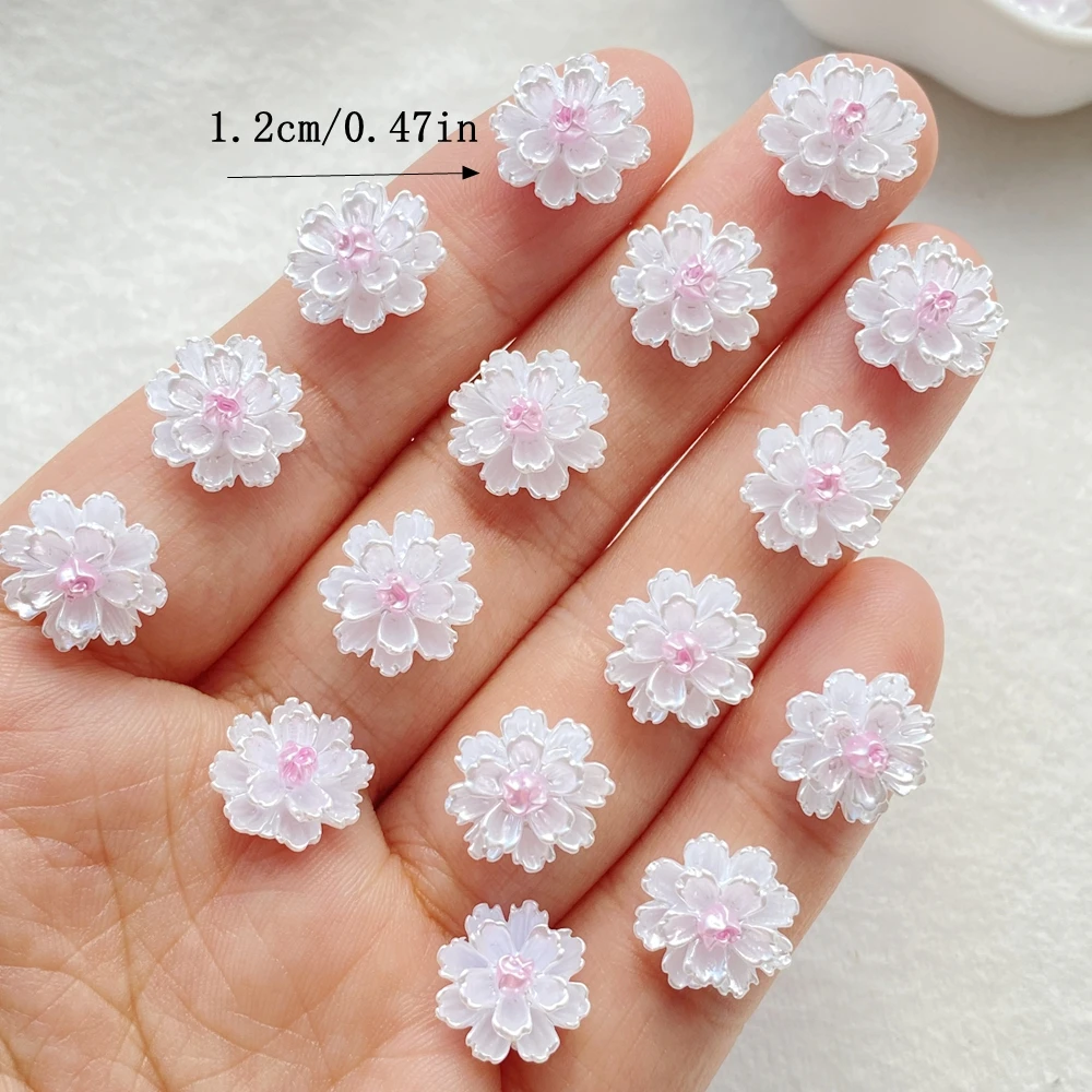 50Pcs Cute Mini Cartoon Flower Nail Art Resin Designer Charms DIY Craft For Nail 3D Decorations Jewelry