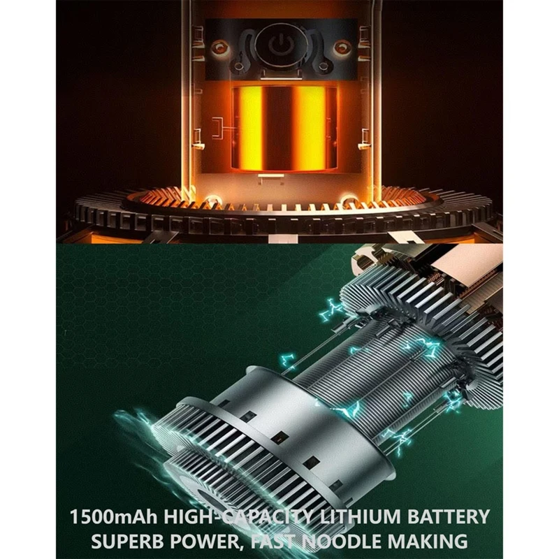 Electric Pasta Machine, Household Handheld Wireless Noodle Machine. A Homemade Noodle Machine with Nozzles-A26I