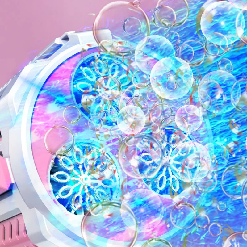 N Hole Fully Bubble Gun Automatic Handle LED Space Bubble Machine Soap Maker Outdoor Party Game Kids Toys Wedding Party Prop