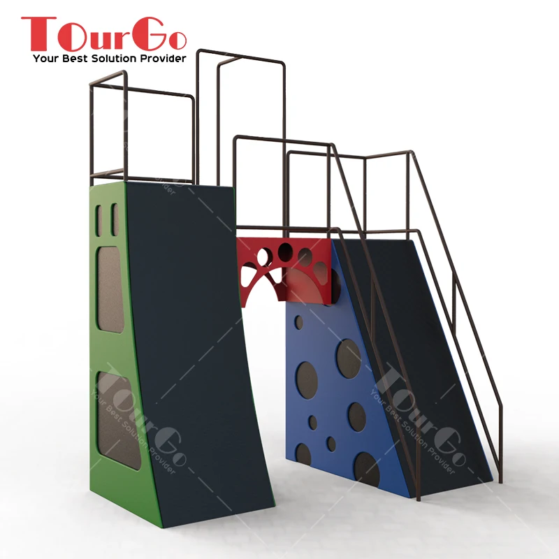 กำแพงวิ่งแบบโค้งขนาด 10 ฟุต ของ American Ninja Warrior รุ่น Mega Warped Wall ปรับแต่งได้ โครงเหล็กขนาด 15 ฟุต สำหรับผู้ใหญ่ ใช้ในสวนสาธารณะกลางแจ้ง