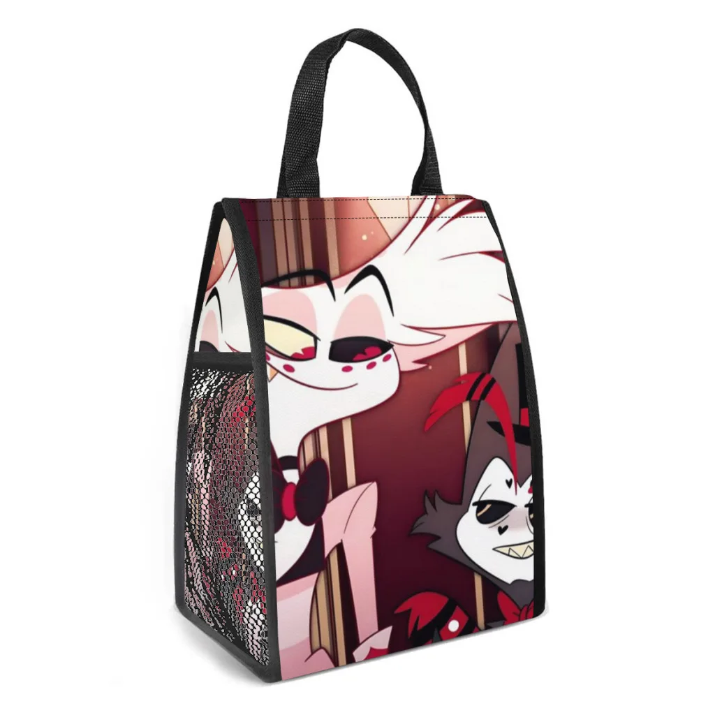 Angel Dust And Fat Nugget Selfie:Hazbin:Pink:Hotels Pattern Designs Portable Lunch Box Insulated  Lunch Bag Students Lunch