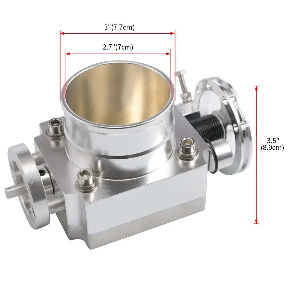 70MM Throttle Body New Universal Upgrade Aluminum Throttle Body Performance Intake Manifold Billet Aluminum High Flow