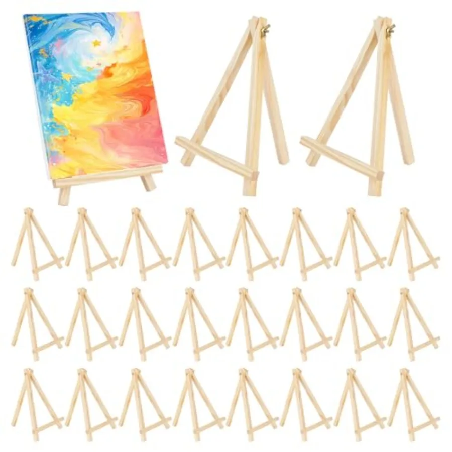 

Набор из 28 штук: 9,4-дюймовые деревянные мольберты-подставки для рисования на холсте, настольные мольберты для студентов, портативные мольберты для вечеринок, для холстов
