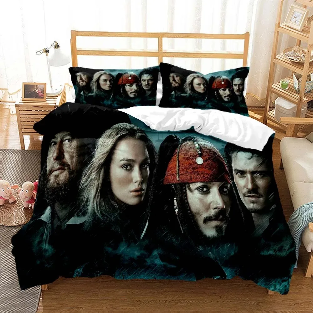 Disney Pirates Bedding Set 3D Printing Pirates of the Caribbean Duvet Cover Bed Sheet Pillowcase Queen King Quilt Cover Suit