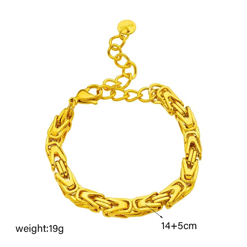 DIEYURO 316L Stainless Steel Gold Color Thick Chain Bracelet For Women Fashion Non-fading Bangles Birthday Jewelry Gifts Pulsera