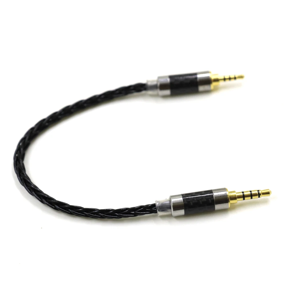 8-жильный 7N посеребренный 2,5 мм TRRS сбалансированный штекер на 3,5 мм TRRS сбалансированный штекерный аудиокабель-адаптер с разъемом 2,5–3,5