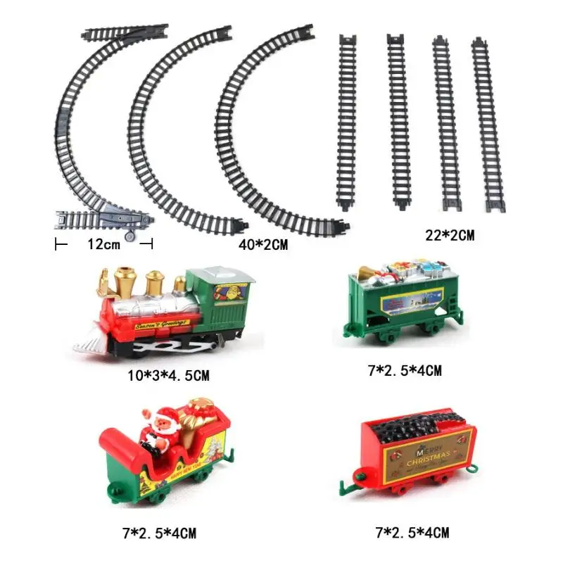 مجموعة قطار كهربائي مع شجرة عيد الميلاد - لعبة تعليمية لمسارات السكك الحديدية DIY للأطفال، وديكور حفلات العطلات وهدية عيد الميلاد #6