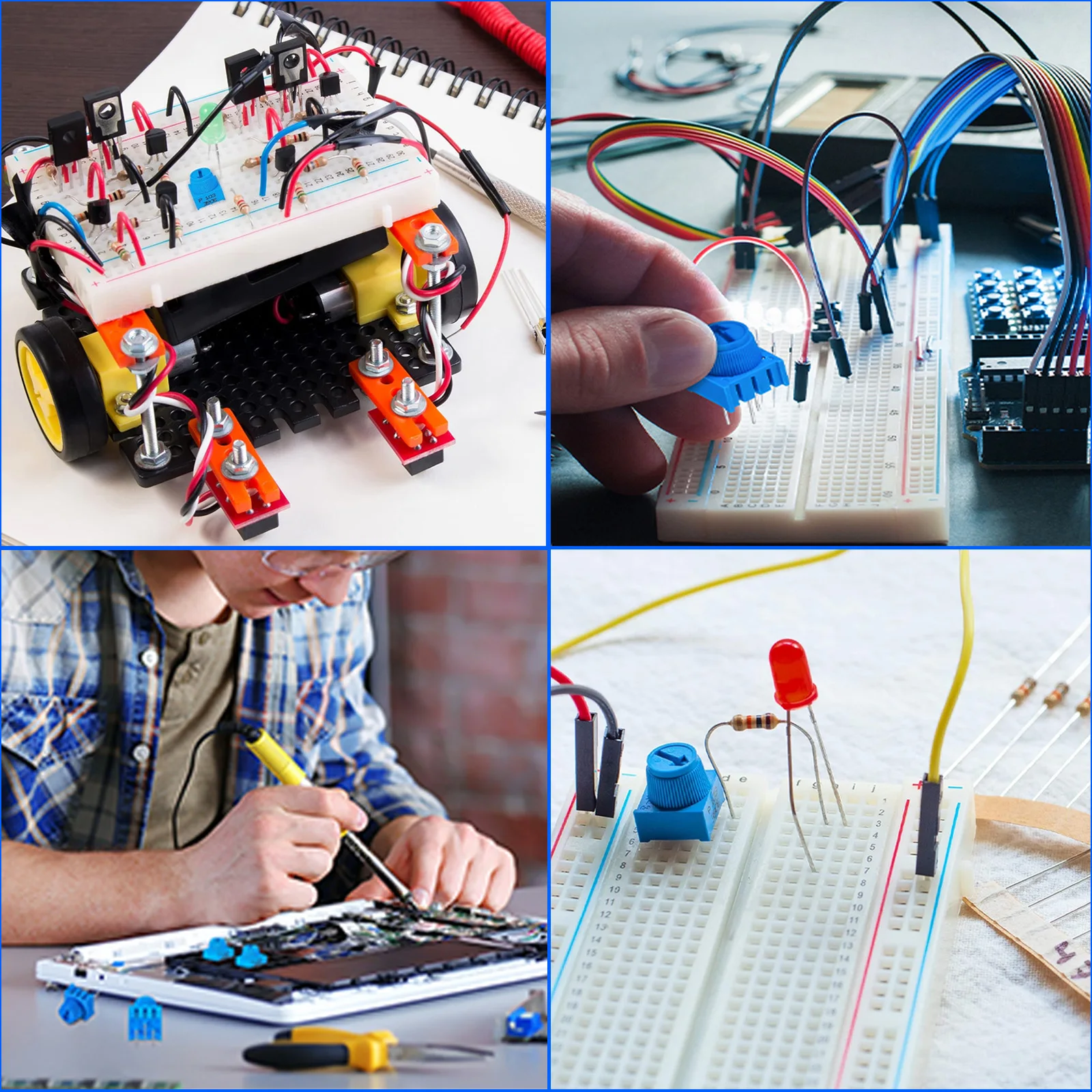 Potentiomètre de coupe 10K Ohm, 12 pièces, avec bouton, Kit d'assemblage de potentiomètre de tondeuse à résistance Variable, Compatible Arduino