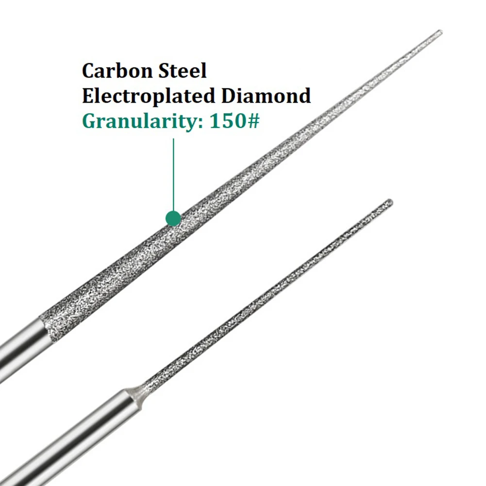 1 PC แกะสลักเข็ม 3mm Shank แท่งบด MINI Core เจาะเพชรเคลือบทรงกระบอกแบนหัวยาว Burrs แกะสลัก