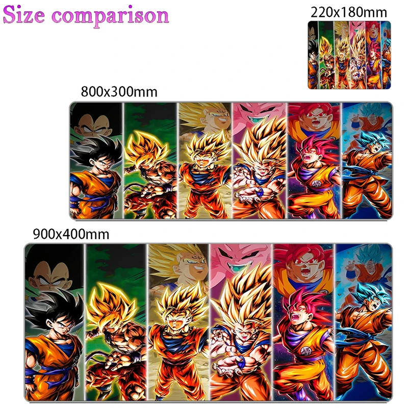 Alfombrilla de ratón DBZ Dragon Ball Z para portátil, alfombrilla grande para teclado, antideslizante, de goma, para ordenador, alfombra de escritorio, alfombrilla para PC Gamer 90x40