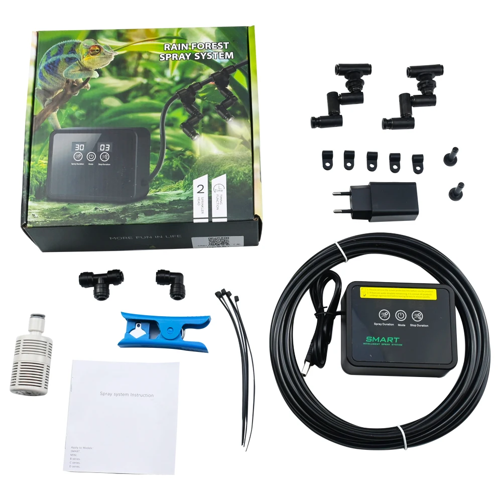 Imagem -02 - Inteligente Reptile Fogger Terrários Umidificador Timer Eletrônico Névoa Automática Rainforest Spray System Kit Controle Sprinkler