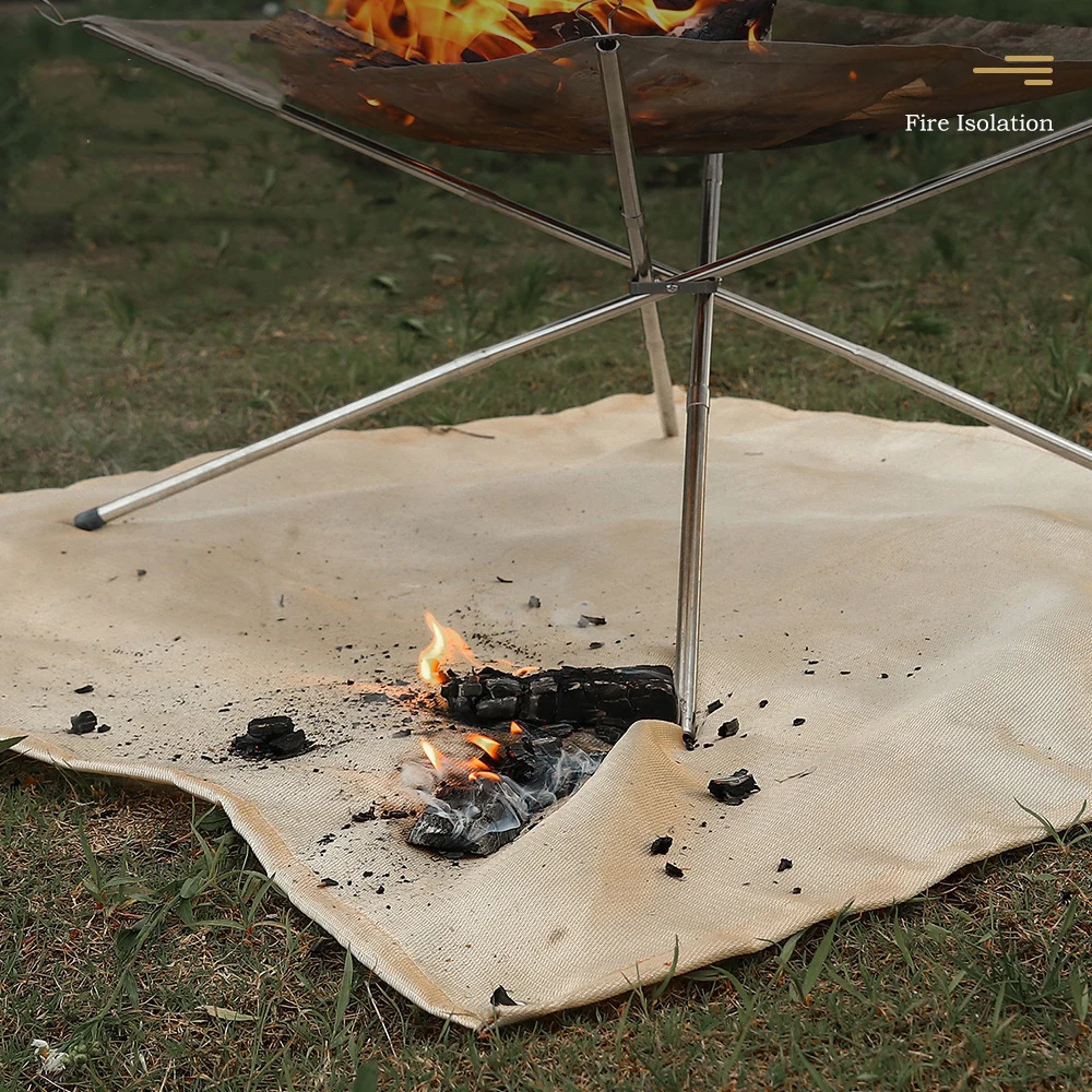 Outdoor Fireproof Mat, Campfire Insulation Mat, Camping Picnic, Glass Fibre Cloth