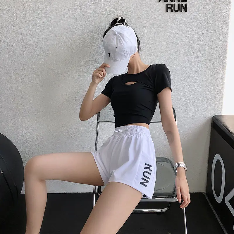 Running Women\'s Shorts Cycling Pocket Sportswear 2-deck Fitness Shorts Bottoms Summer Gym Training Jogging Yoga Short Pants New