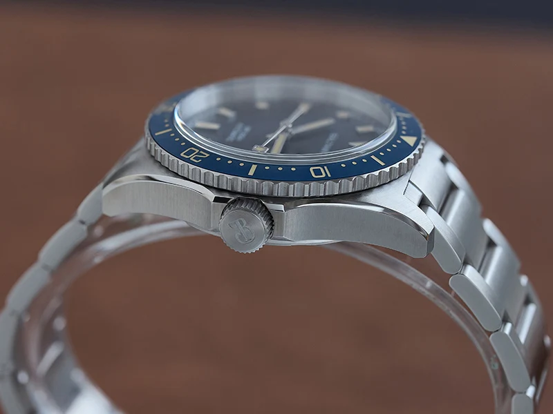 Baltany S3080 Herren Automatik Vintage Taucheruhr 39mm Retro Saphir Leuchtend 200M Wasserdicht Ozean-Schwimm-Stahlarmband Dress-Uhr – Detail 7