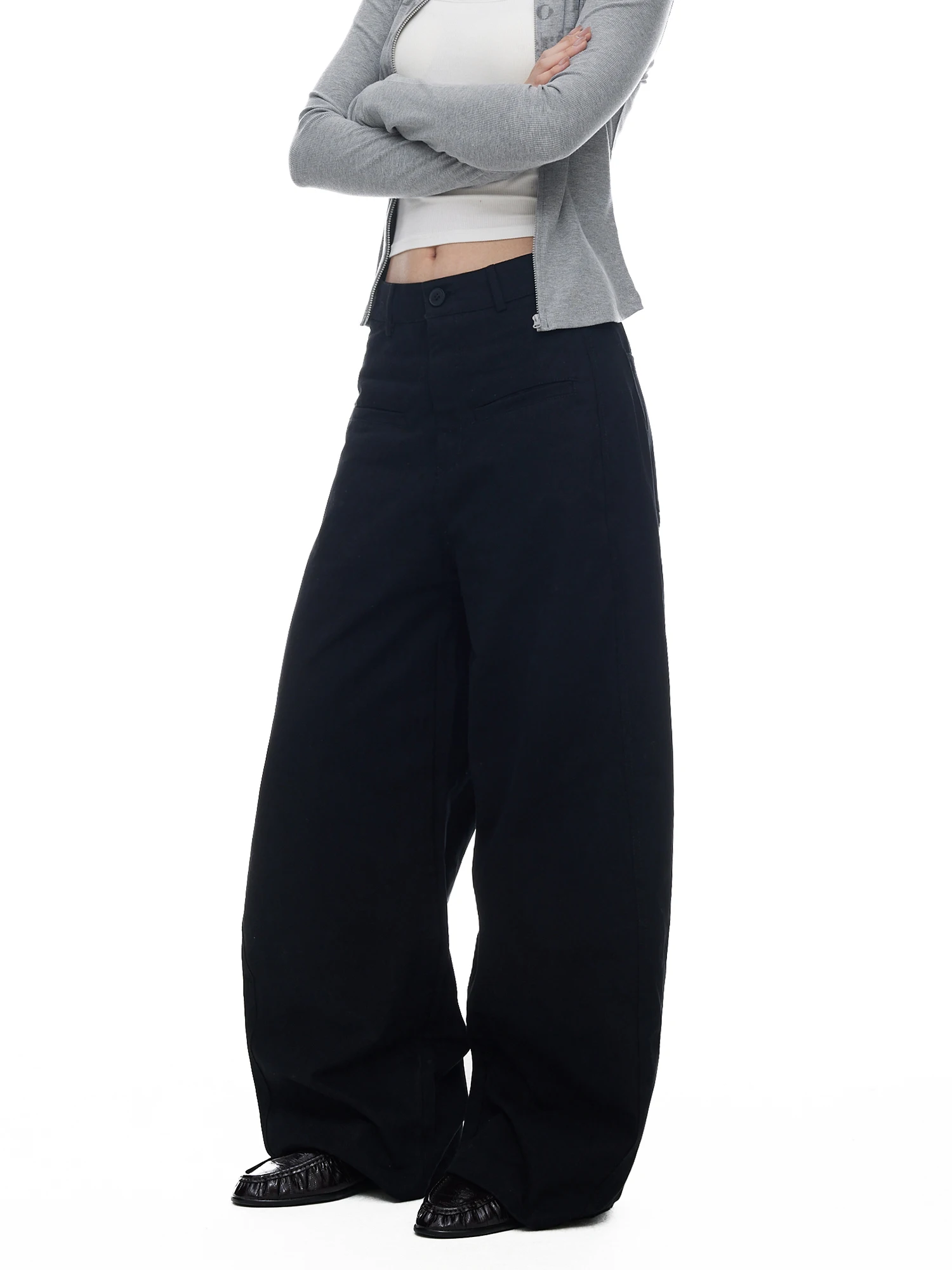 

Американские винтажные широкие брюки в стиле кэжуал, свободные прямые брюки для женщин, длина в пол