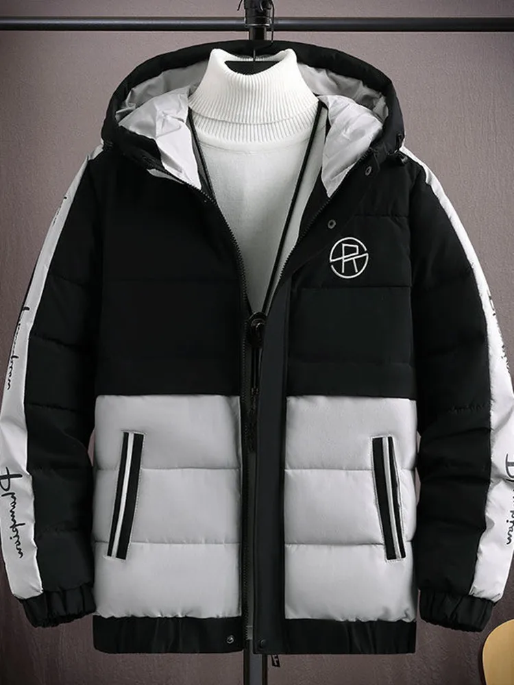 2024 Autumn/Winter New Fashion Trend Thick Warm Hooded Cotton-Padded Jacket Men's Casual Loose Large Size High Quality Coat 3XL