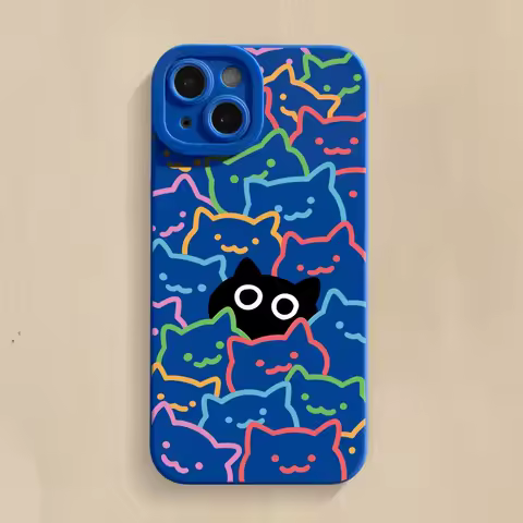 A Black Cat Print Phone Case For Xiaomi 15 Cases Xiaomi 14T 13T 12T Pro 13 12 11 Lite 5G 14 Poco F7 F6 F5 X6 X7 X3 M6 Pro Cover