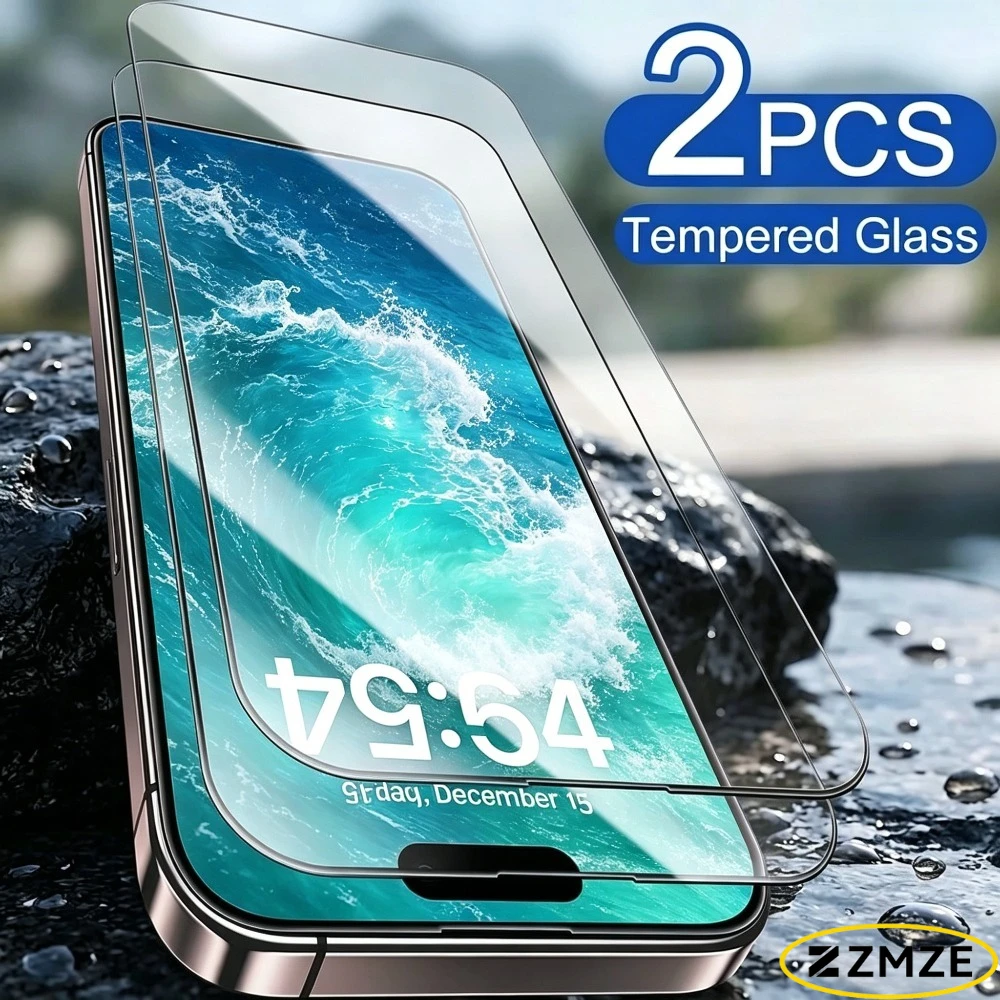 

2Pcs Ultra Clear Screen Protector for iPhone 17 16 15 Pro Max Air 16e 17e 15 14 Plus 14 13 12 11 Pro Anti-Scratch Tempered Glass