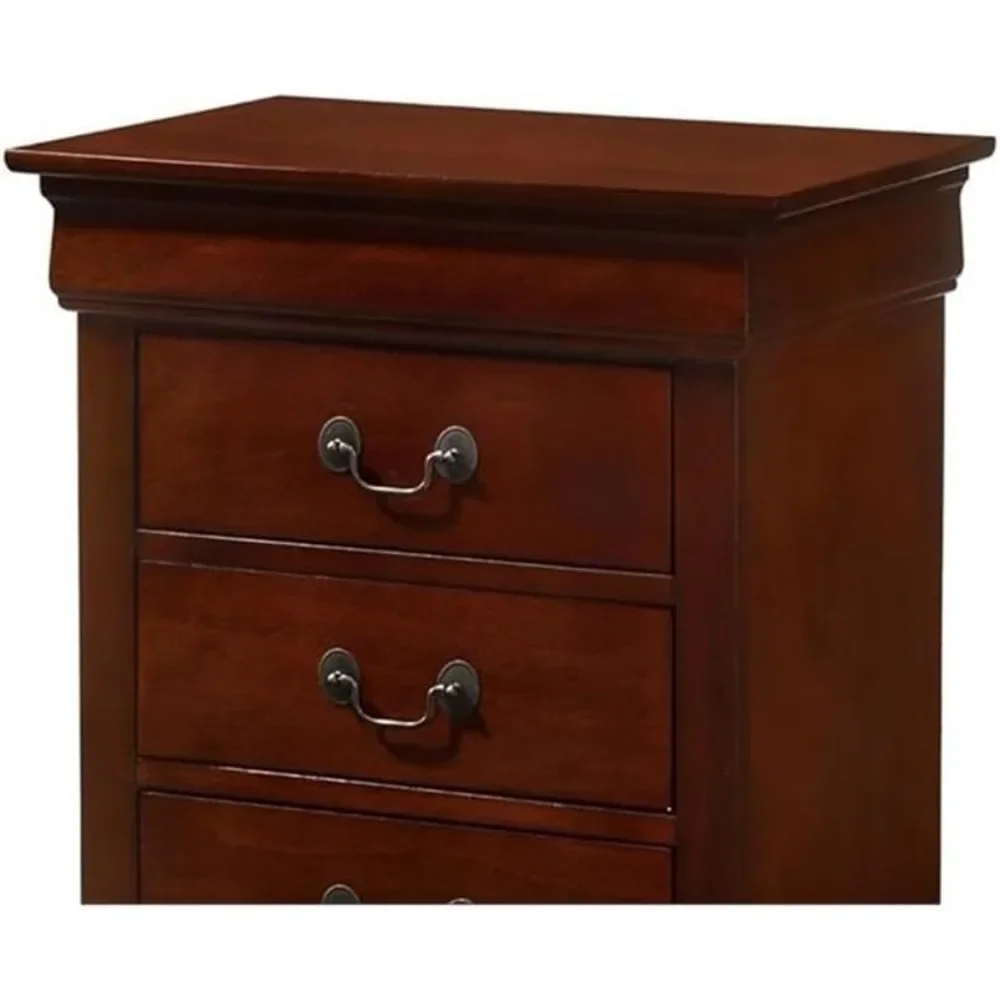 Comodino a 3 cassetti in ciliegio