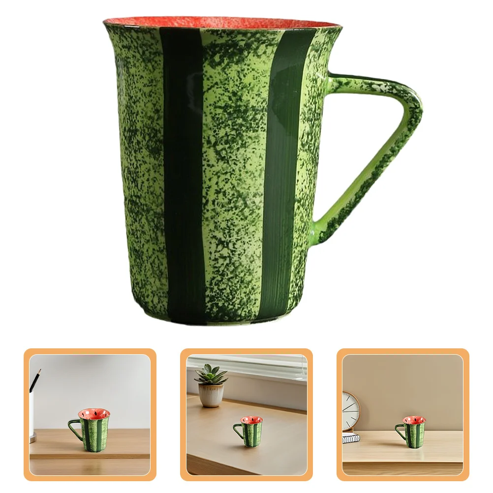 

Ceramic Water Cup Watermelon Pattern Coffee Milk Mug Household Beverage Cup Tea Coffee Juice Office Home Use Cute Fruit Ceramic