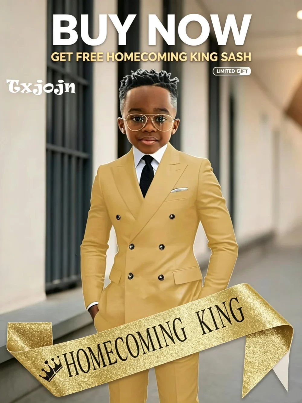Boy's Formal Tuxedo 2 Pieces Jacket Pants For Piano Contest Performance Double Breasted Kids Party Suit Set Wedding Outfit