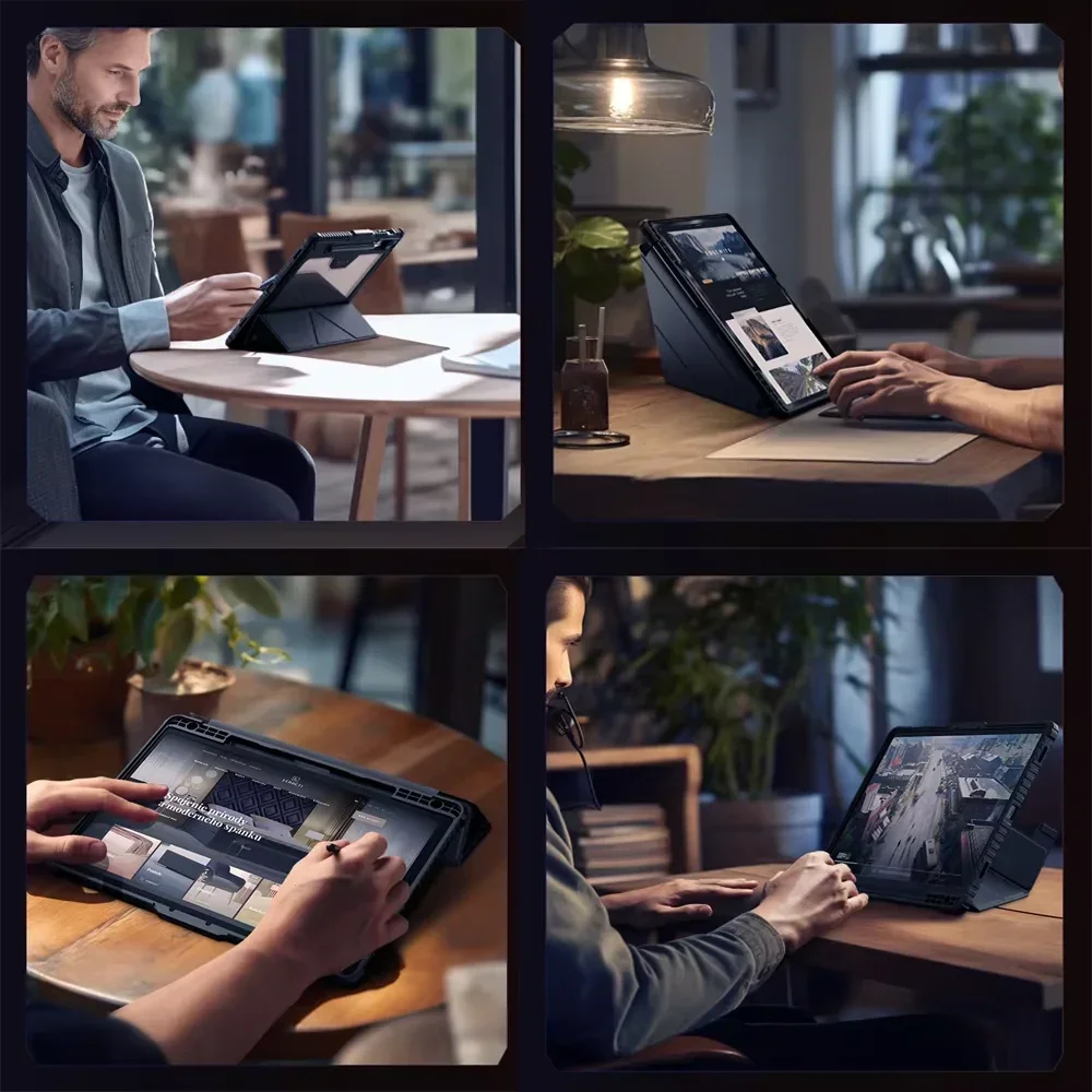 NILLKIN For Xiaomi Pad 7 Pro Pad 8 ProMagnetic Case Multi-angle Folding Camera Protection Black Cover With Pencil Holder