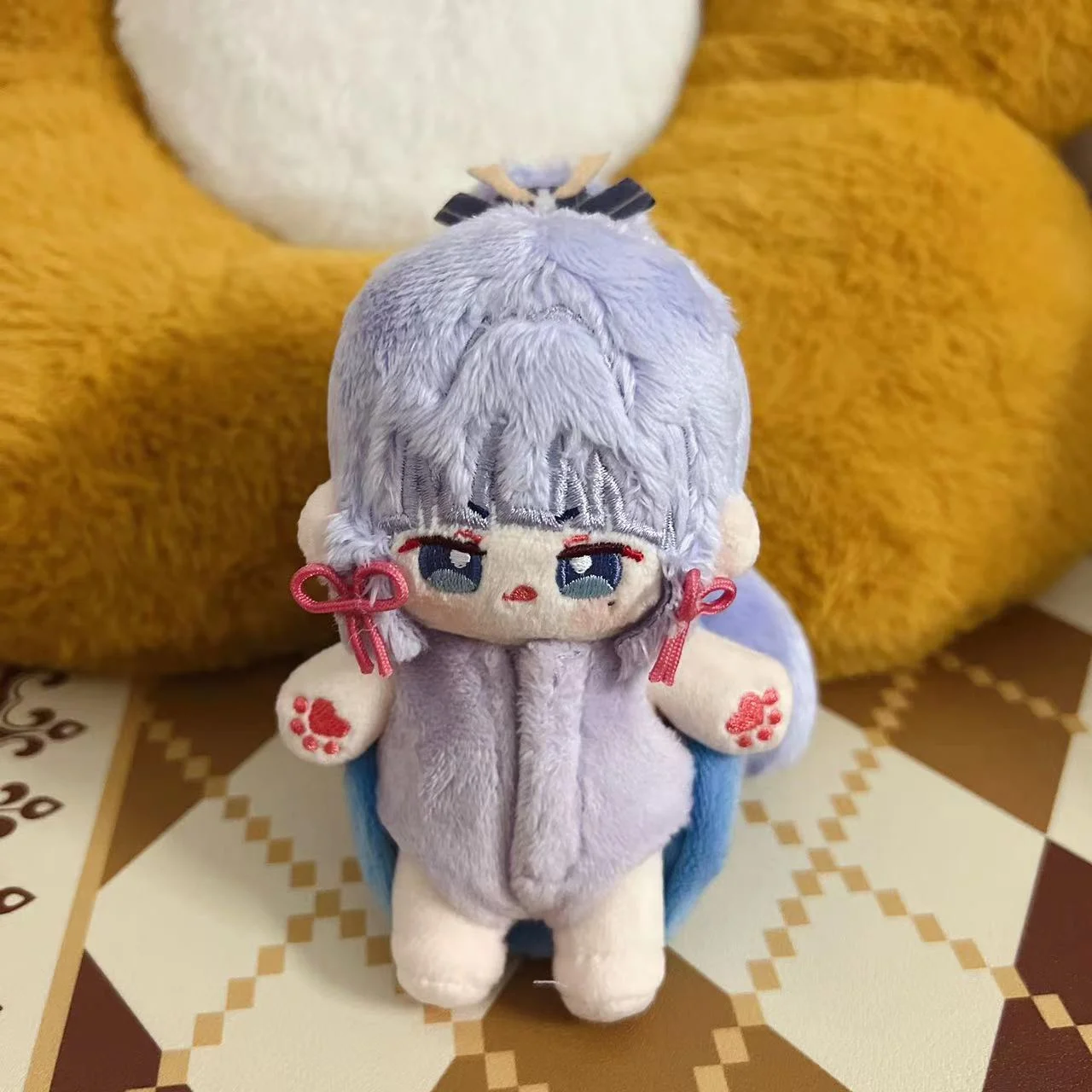 

Genshin Impact Kamisato Ayaka 12cm Plush Toy with Clothes Costume Outfit gift