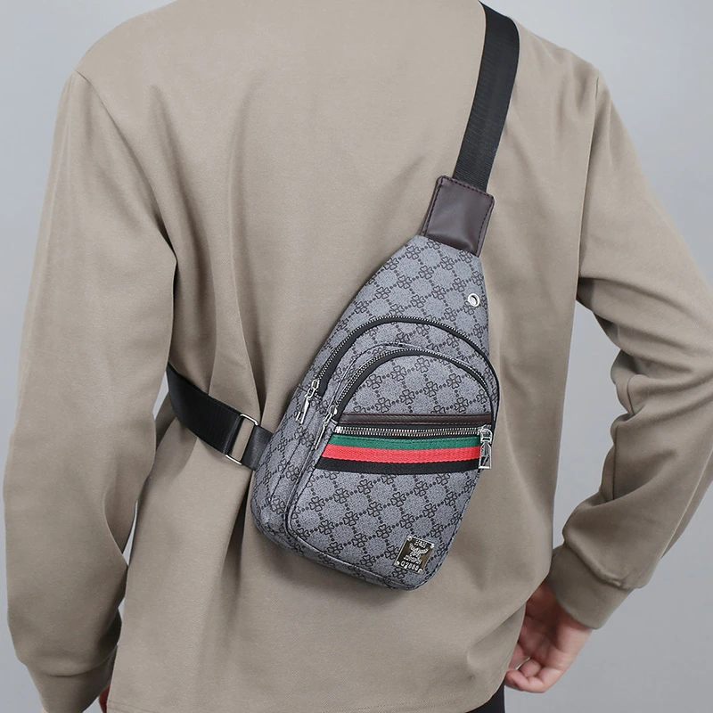 Herren Multifunktions Messenger Bag Schultertuch Brusttaschen Umhängetasche Lässige Handtasche mit Kopfhörerloch – Detail 5