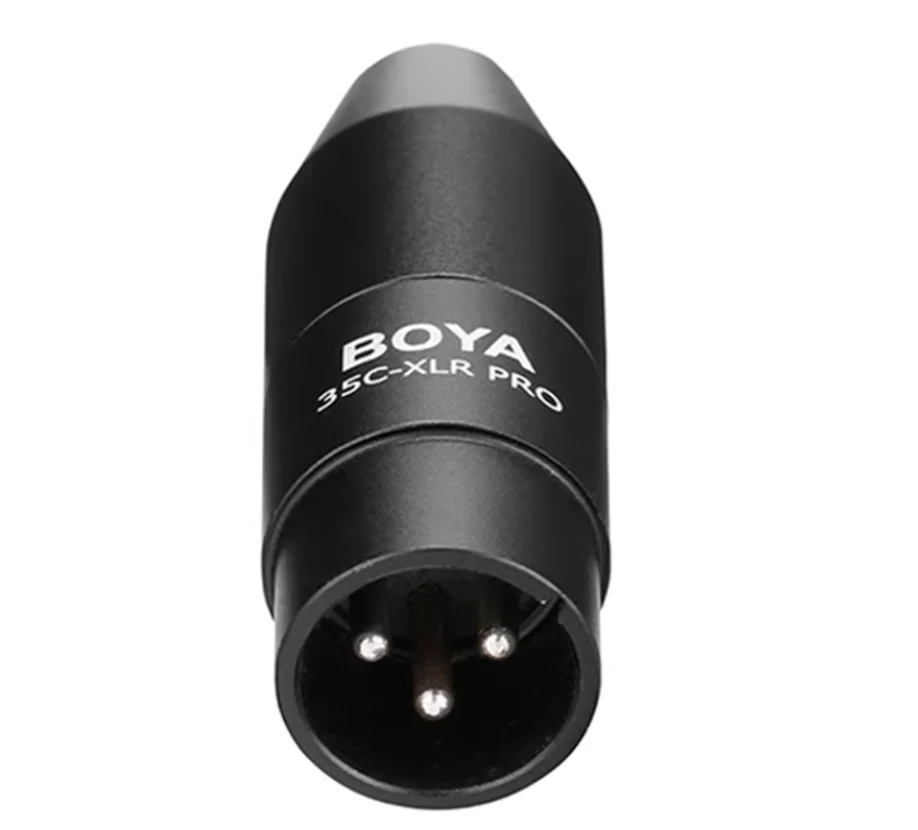 BY-35C-XLR PRO Adapter 3.5 Female to XLR Male 5V Microphone to 48V XLR Power Supply